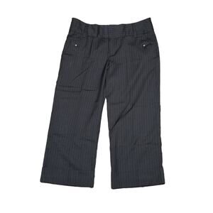 Old Navy Black Striped Low Waisted Mid-calf Dress Pants Size 4
